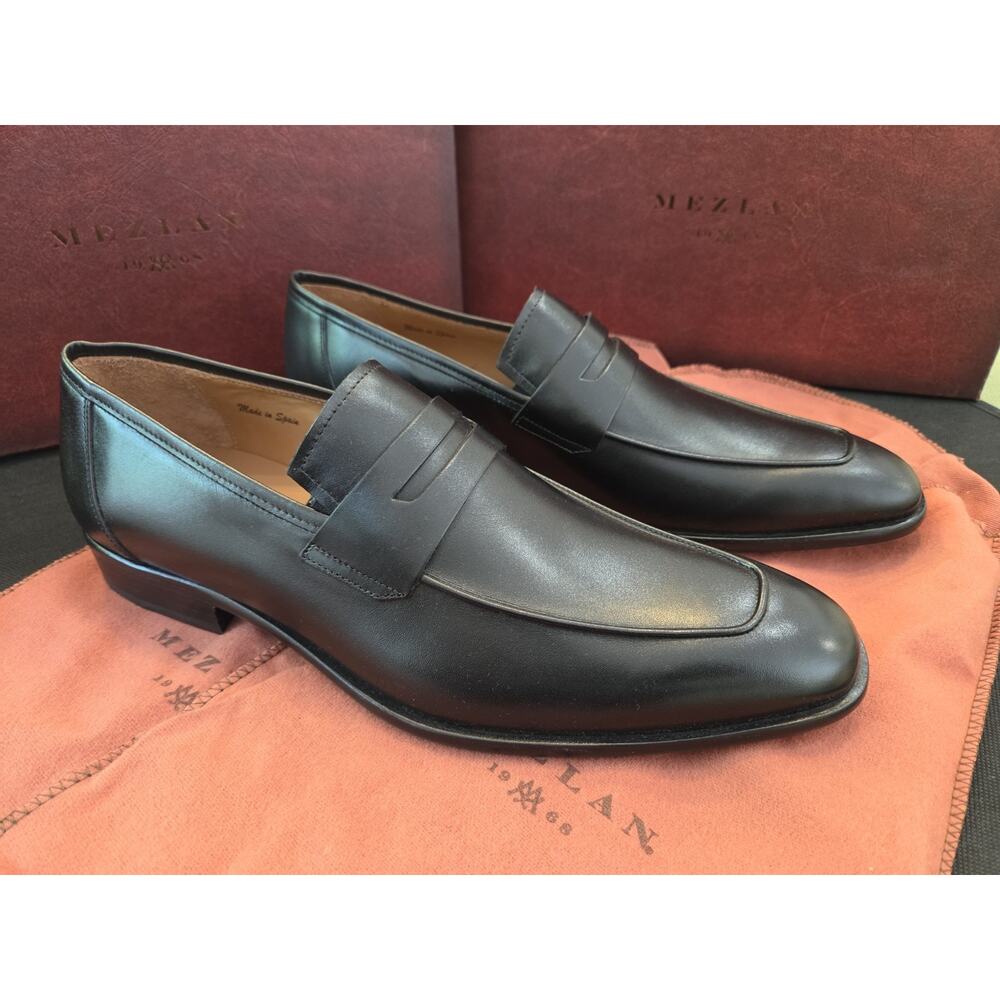 MEZLAN E20243 Us10M Penny Loafers Black Calf Leather shoes EU 43 Spain
